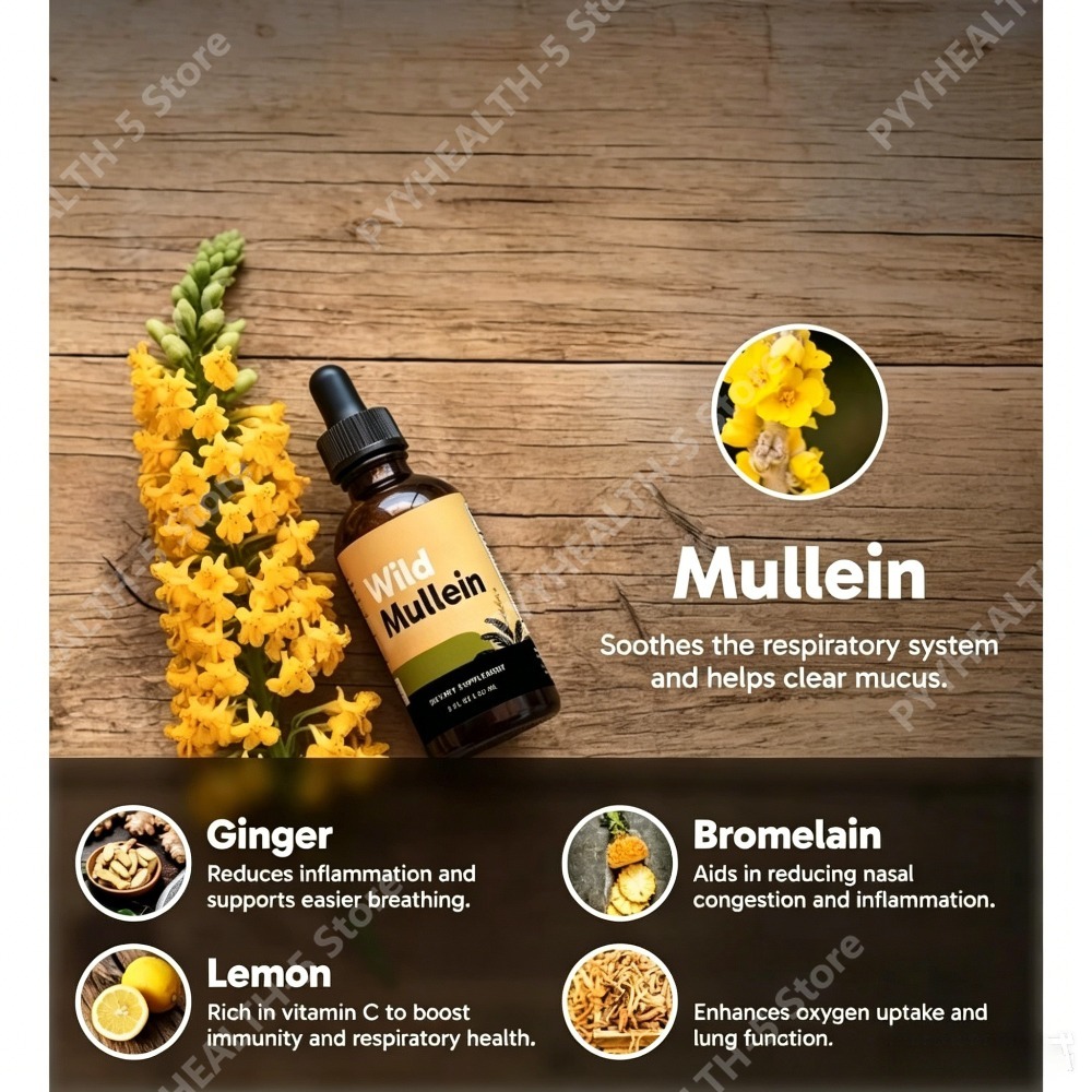 Tetes Daun Mullein Liar dengan - Herbal Wellness Supplement ulasan dan harga